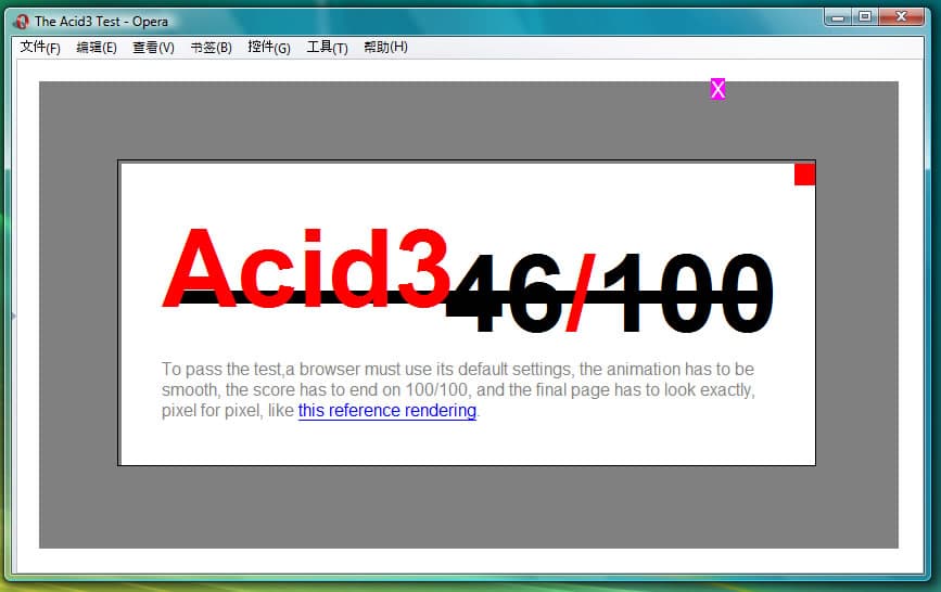 浏览器的ACID Test - acid3-opera-9-26