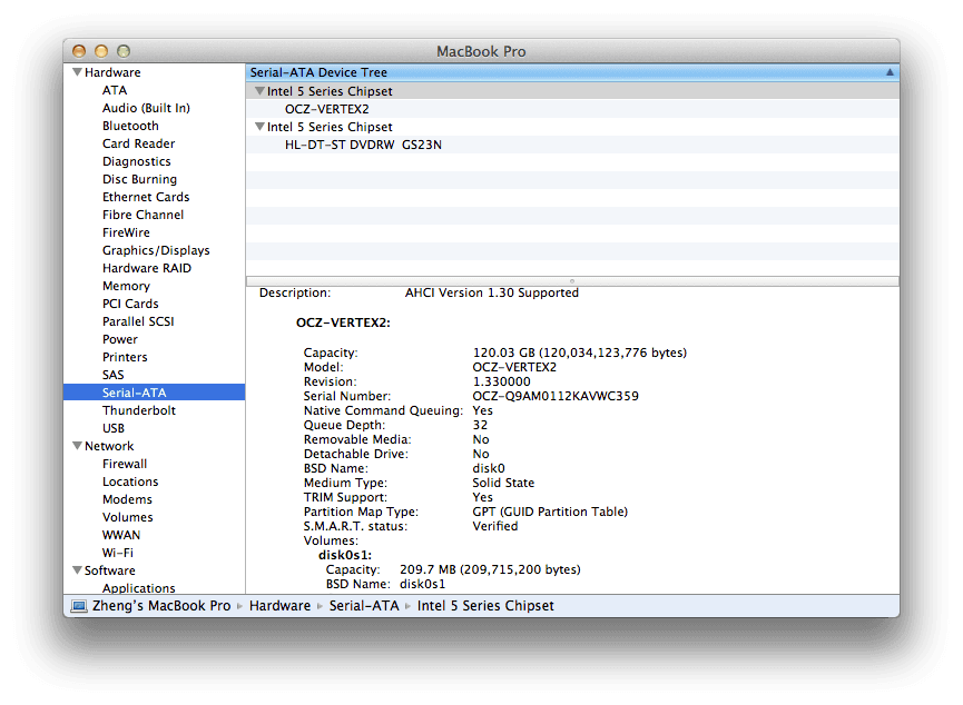 如何使Mac OS X Lion 10.7.1支持SSD的TRIM技术