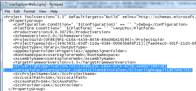 如何关联Silverlight和ASP.NET项目 - silverlight-host3